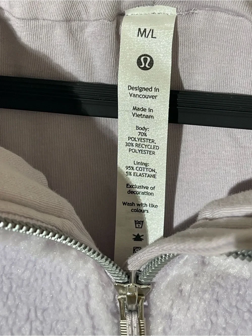 NWOT Lululemon Plush Lavender Half-Zip Sherpa Pullover